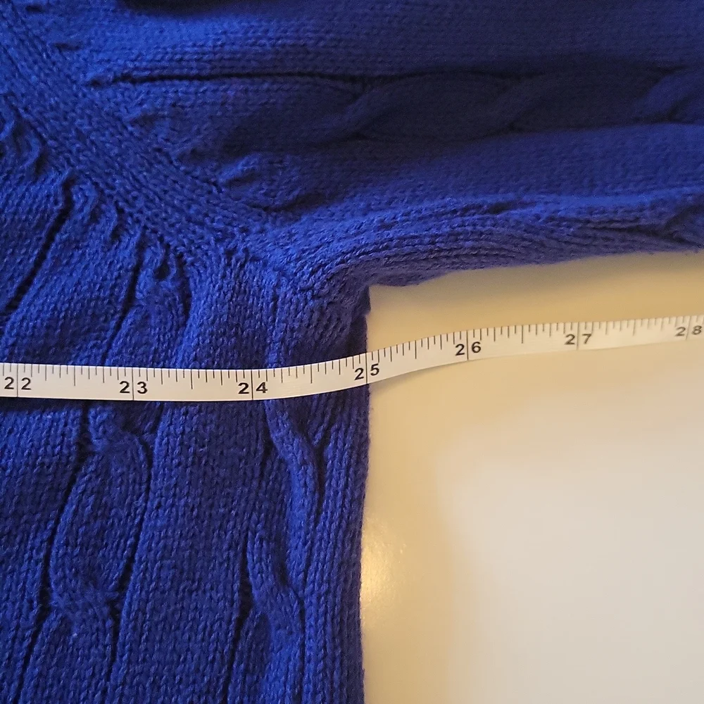 Pre-owned Blue Woman Within Long Sleeve V-Neck Sweater - Picture 8 of 11
